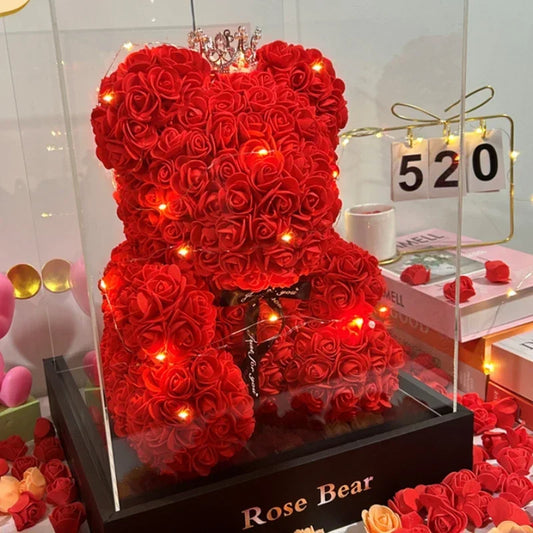 Handcrafted Eternal Rose Bear